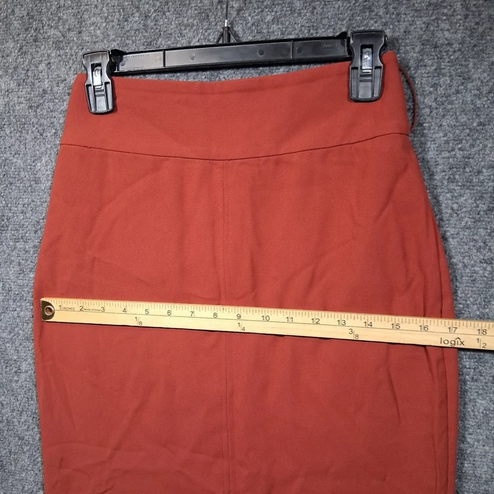 Express Womens‎ Rust Orange Front Slit Midi Pencil Skirt Size 2 007738915